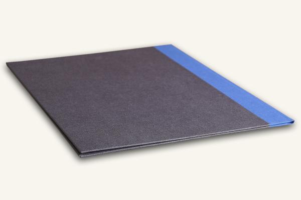 Individual sheet music folder A4 dark gray, blue linen, handmade